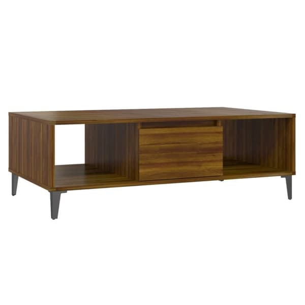 vidaXL sofabord 103,5x60x35 cm spånplade brun egetræsfarve