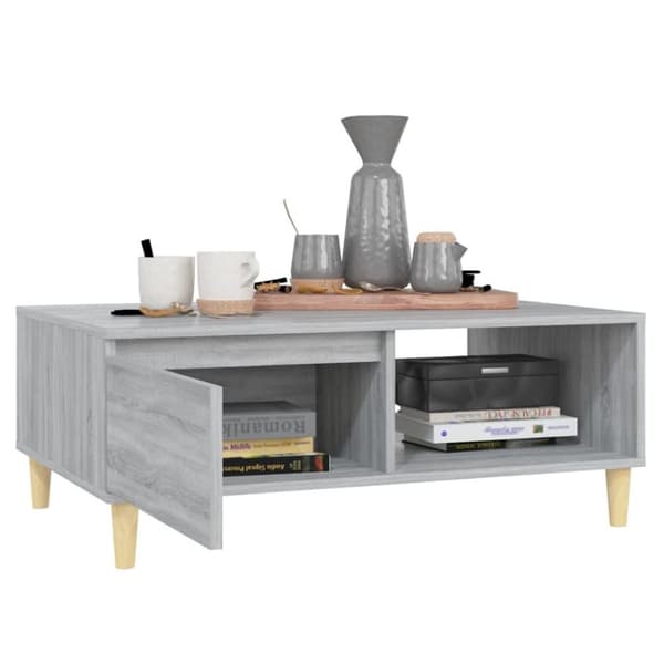 vidaXL sofabord 90x60x35 cm spånplade grå sonoma-eg
