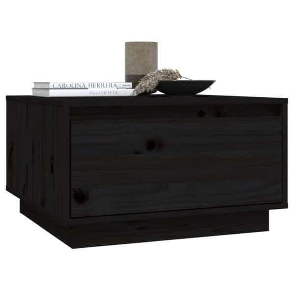 vidaXL sofabord 55x56x32 cm massivt fyrretræ sort