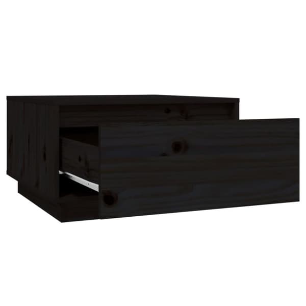 vidaXL sofabord 55x56x32 cm massivt fyrretræ sort