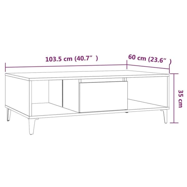 vidaXL Salongbord brun eik 103,5x60x35 cm sponplate