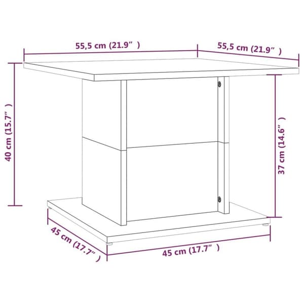 vidaXL Salongbord hvit 55,5x55,5x40 cm sponplate
