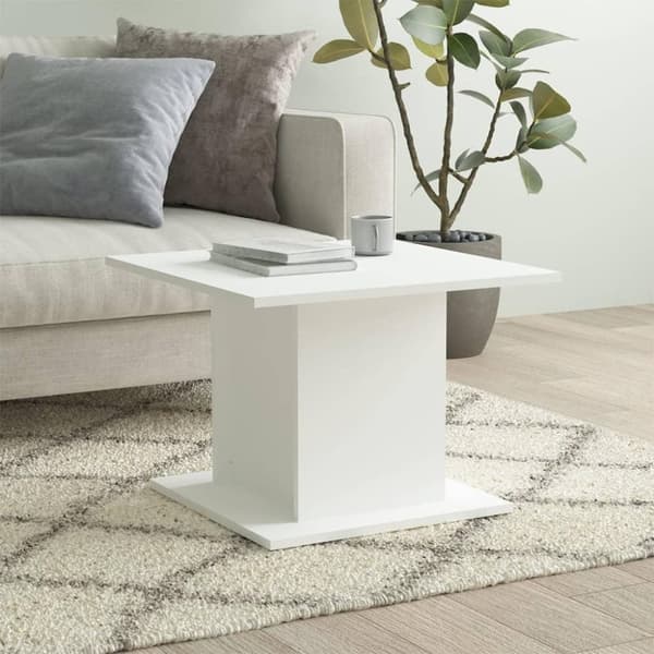 vidaXL Salongbord hvit 55,5x55,5x40 cm sponplate