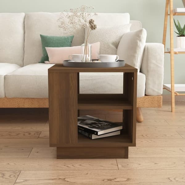 vidaXL Salongbord brun eik 40x40x43 cm konstruert tre