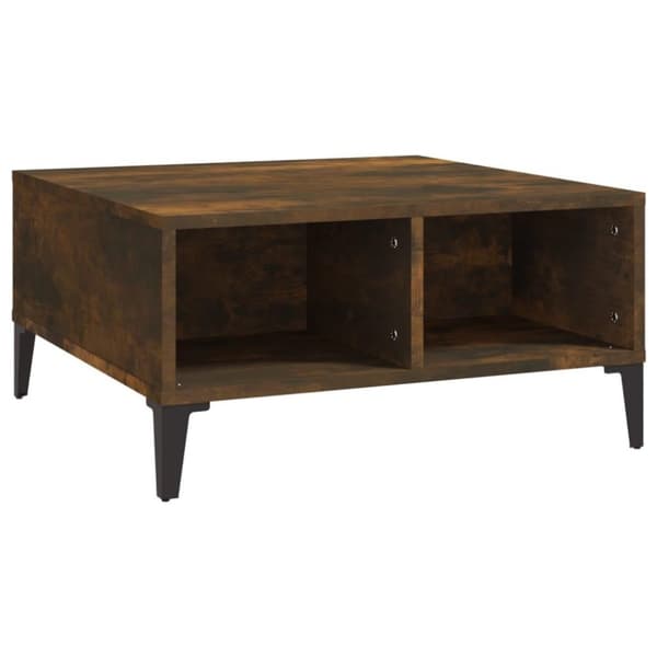 vidaXL sofabord 60x60x30 cm spånplade røget egetræsfarve