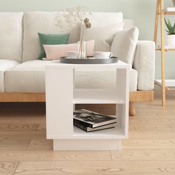 vidaXL Soffbord vit 40x40x43 cm konstruerat trä