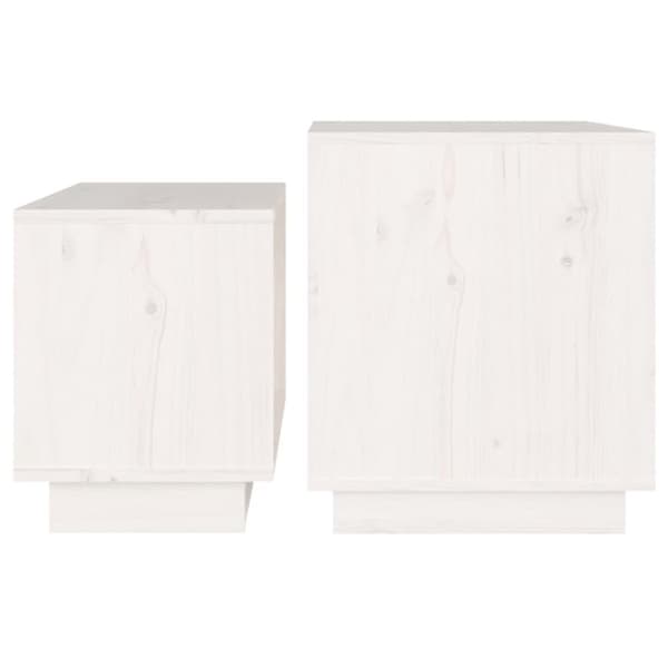 vidaXL Satsbord 2 st vit massiv furu
