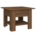 Pikkukuva 2 / 8: vidaXL Sohvapöytä ruskea tammi 55x55x42 cm lastulevy