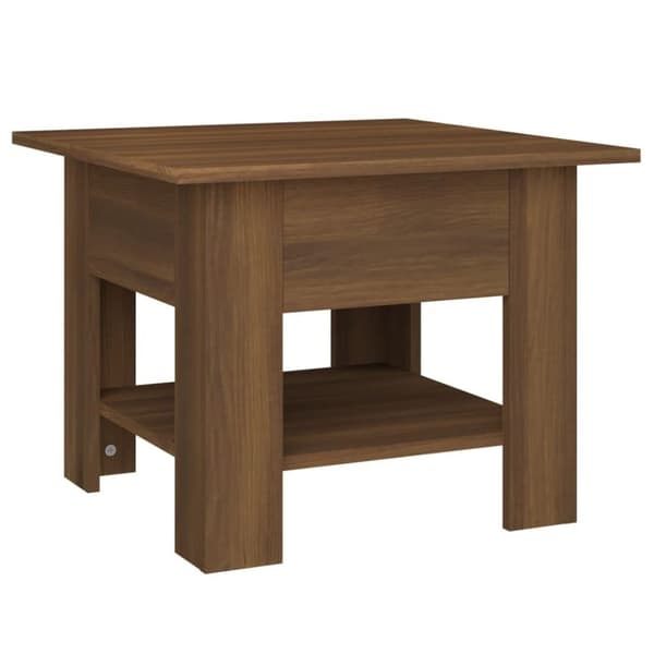 vidaXL Sohvapöytä ruskea tammi 55x55x42 cm lastulevy
