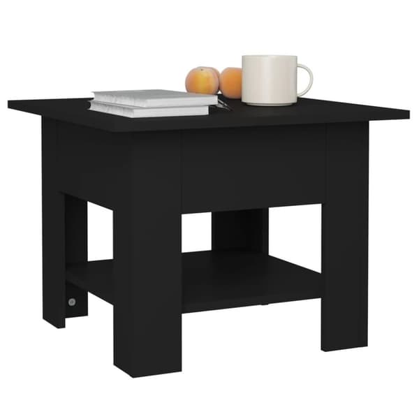 vidaXL Salongbord svart 55x55x42 cm sponplate
