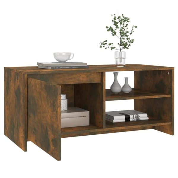 vidaXL Sohvapöytä savutammi 102x50x45 cm tekninen puu