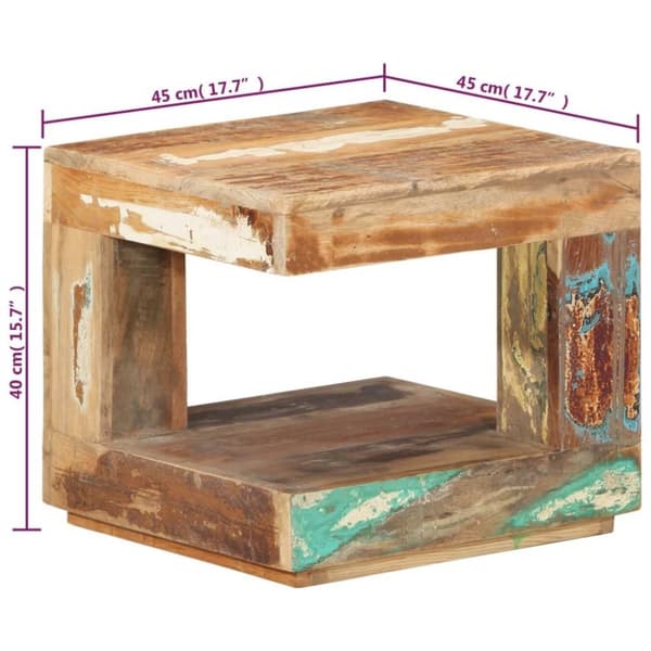 vidaXL Salongbord 45x45x40 cm gjenvunnet heltre