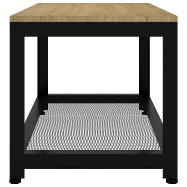 vidaXL Sidobord ljusbrun och svart 90x40x45 cm MDF och järn