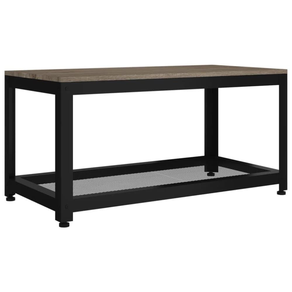 vidaXL Sidobord grå och svart 90x40x45 cm MDF och järn