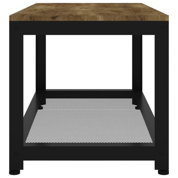 vidaXL sofabord 90x45x45 cm MDF og jern mørkebrun og sort