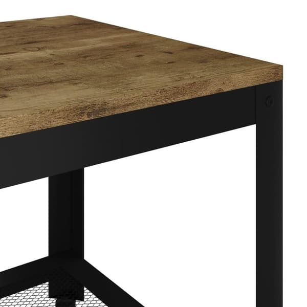 vidaXL sofabord 90x45x45 cm MDF og jern mørkebrun og sort
