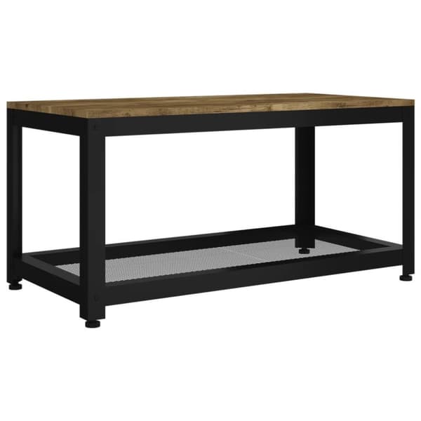 vidaXL sofabord 90x45x45 cm MDF og jern mørkebrun og sort
