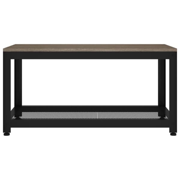 vidaXL sofabord 90x45x45 cm MDF og jern grå og sort