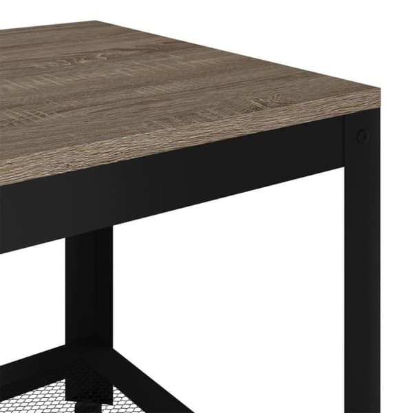 vidaXL sofabord 90x45x45 cm MDF og jern grå og sort