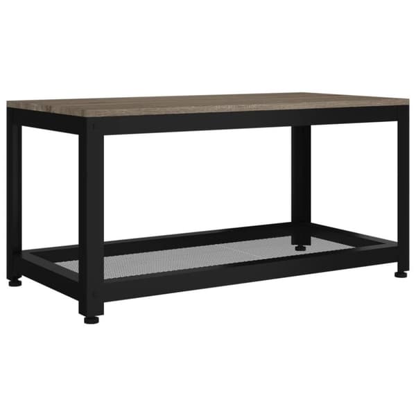 vidaXL sofabord 90x45x45 cm MDF og jern grå og sort