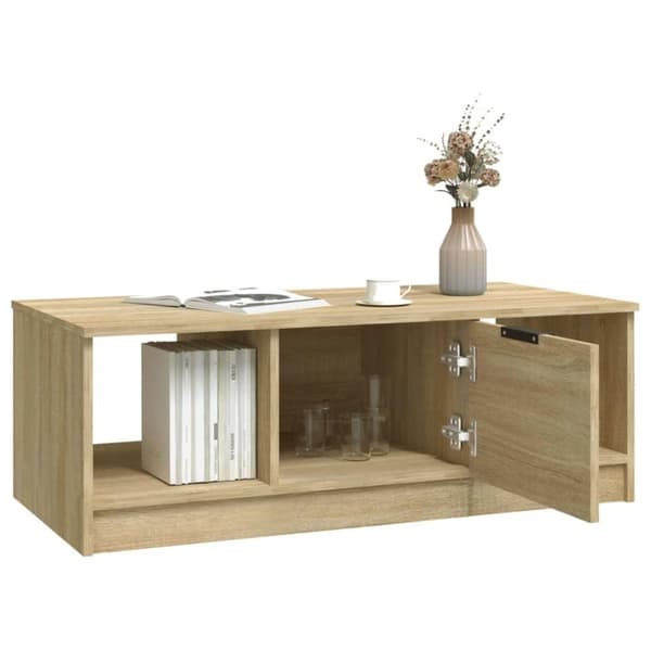 vidaXL Soffbord sonoma-ek 102x50x36 cm konstruerat trä