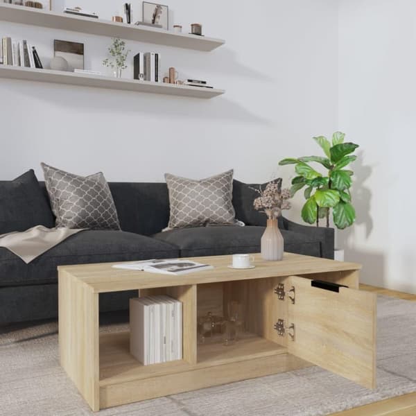 vidaXL Soffbord sonoma-ek 102x50x36 cm konstruerat trä