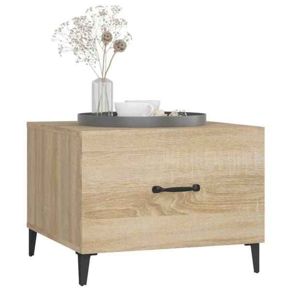 vidaXL Salongbord med metallben sonoma eik 50x50x40 cm