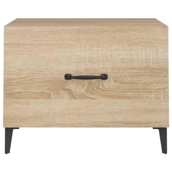 vidaXL Salongbord med metallben sonoma eik 50x50x40 cm