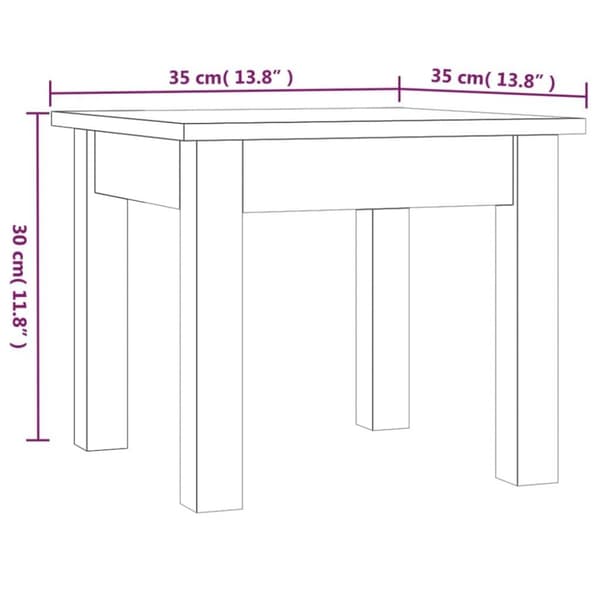 vidaXL Salongbord honningbrun 35x35x30 cm heltre furu
