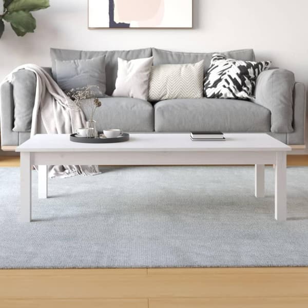 vidaXL Soffbord vit 110x50x30 cm massiv furu