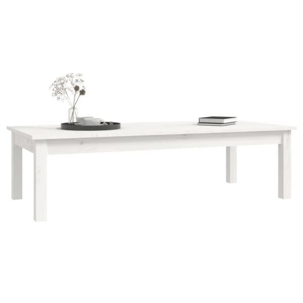 vidaXL Soffbord vit 110x50x30 cm massiv furu
