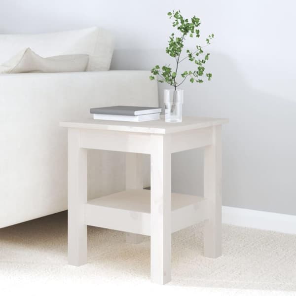 vidaXL Salongbord hvit 35x35x40 cm heltre furu