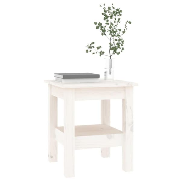 vidaXL Salongbord hvit 35x35x40 cm heltre furu