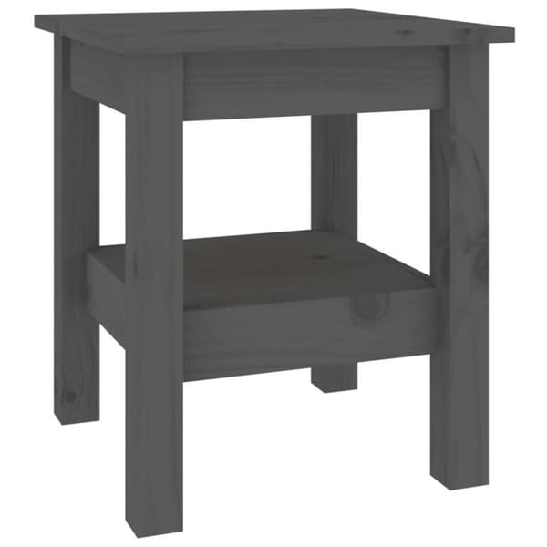 vidaXL Soffbord grå 35x35x40 cm massiv furu