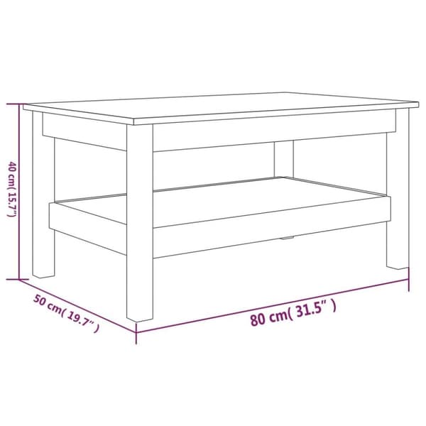 vidaXL Salongbord 80x50x40 cm heltre furu