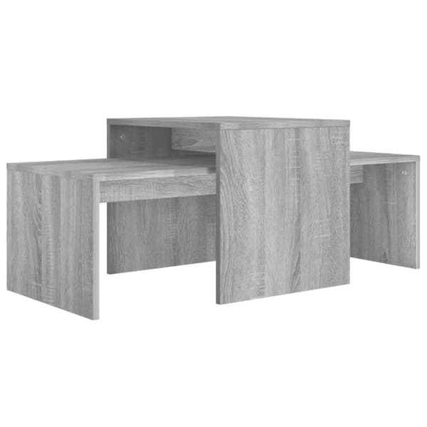 vidaXL Salongbordsett grå sonoma 100x48x40 cm konstruert tre