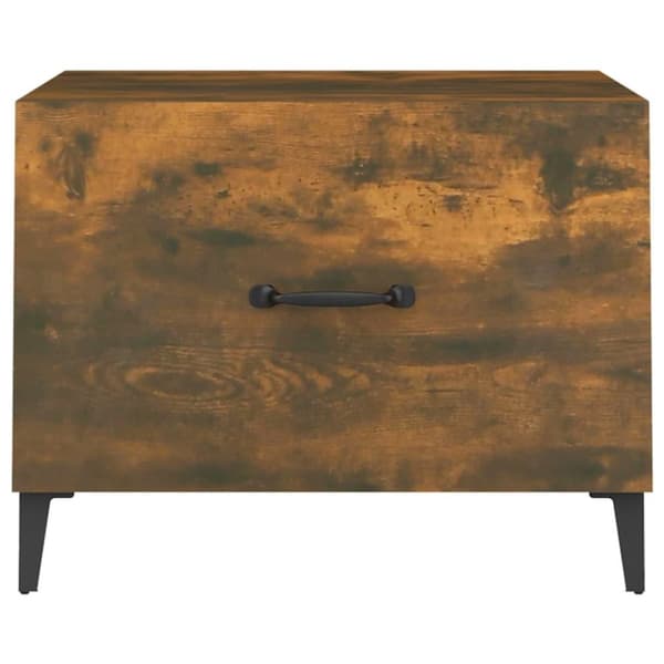 vidaXL Salongbord med metallben røkt eik 50x50x40 cm