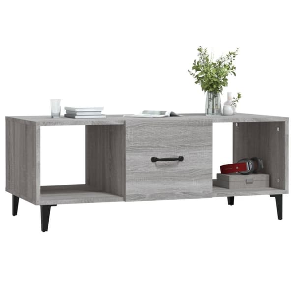 vidaXL Salongbord grå sonoma 102x50x40 cm konstruert tre
