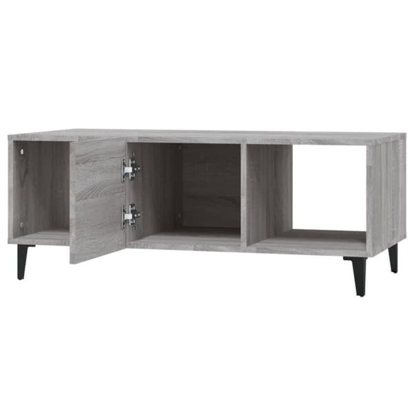 vidaXL Salongbord grå sonoma 102x50x40 cm konstruert tre