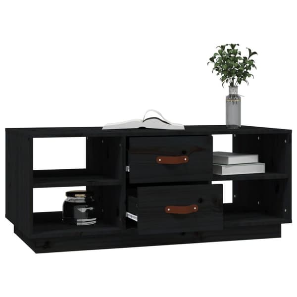 vidaXL Salongbord svart 100x50x41 cm heltre furu