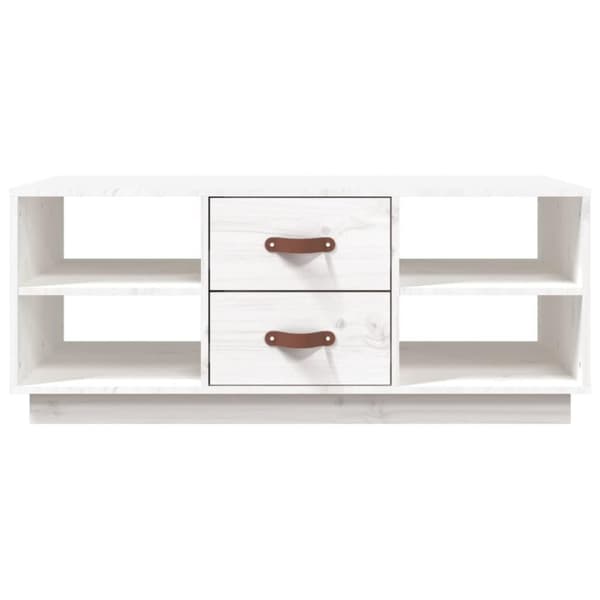 vidaXL Salongbord hvit 100x50x41 cm heltre furu