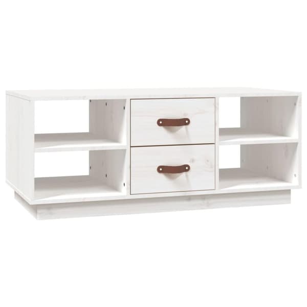 vidaXL Salongbord hvit 100x50x41 cm heltre furu