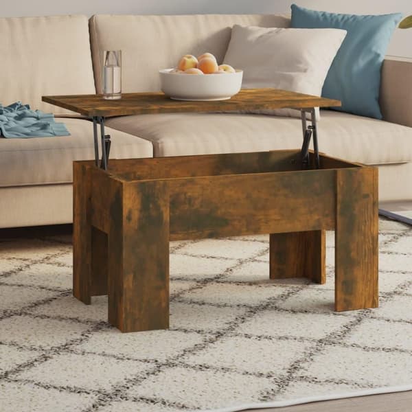 vidaXL Salongbord røkt eik 79x49x41 cm konstruert tre