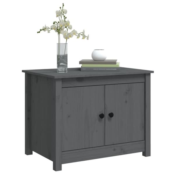 vidaXL Salongbord grå 71x49x55 cm heltre furu