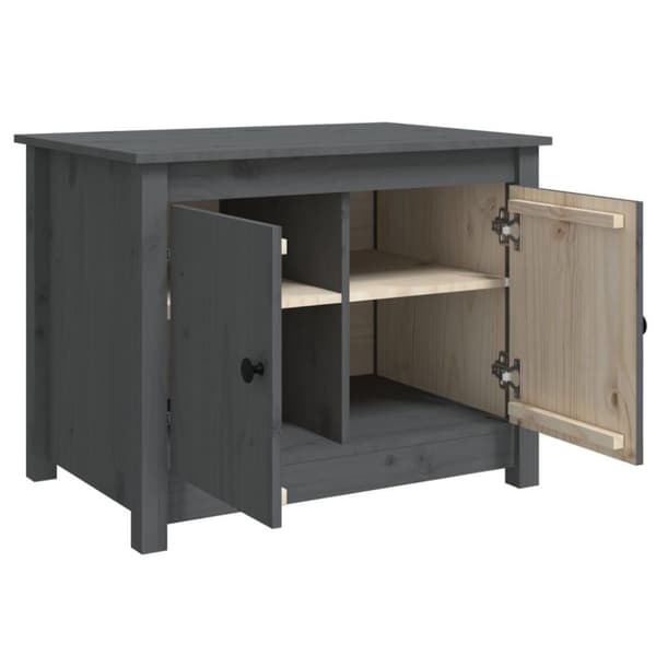 vidaXL Salongbord grå 71x49x55 cm heltre furu