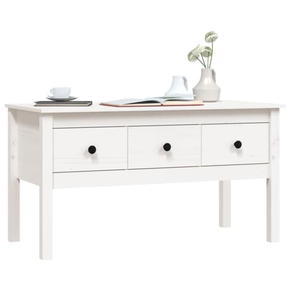 vidaXL Salongbord hvit 102x49x55 cm heltre furu