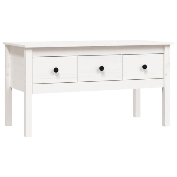 vidaXL Salongbord hvit 102x49x55 cm heltre furu