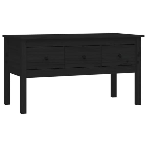 vidaXL Soffbord svart 102x49x55 cm massiv furu