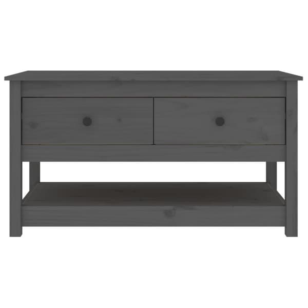 vidaXL Soffbord grå 102x49x55 cm massiv furu