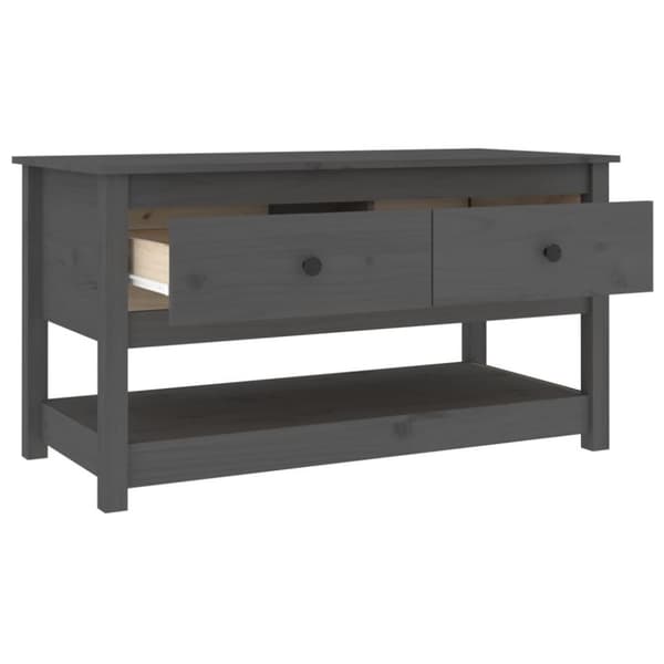vidaXL Soffbord grå 102x49x55 cm massiv furu